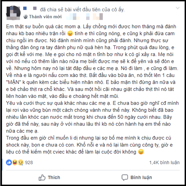 Vợ trẻ than bị chồng tát liên hoàn vì xào thịt mặn, chị em nghe xong đồng cảm thì ít mà chê trách lại nhiều - Ảnh 1.