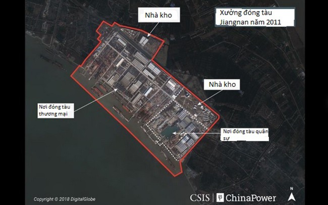 Ảnh vệ tinh cho thấy Trung Quốc mở rộng đáng kể xưởng đóng tàu chiến quan trọng - Ảnh 1.