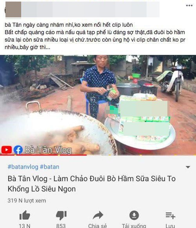 Bà Tân Vlog lại bị dân mạng la ó vì quảng cáo bất chấp, nấu nồi đuôi bò đã hầm đủ thứ gia vị lại còn cho thêm cả loại sữa này!? - Ảnh 5.