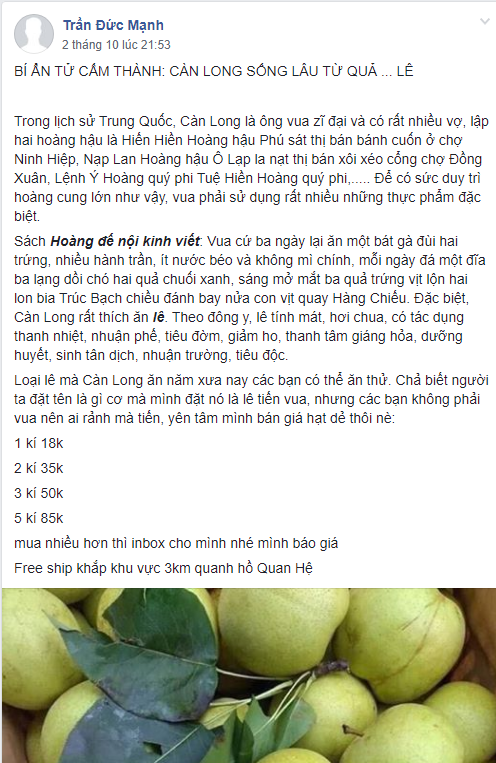 Chàng trai quảng cáo bán hoa quả cực chất trên group sinh viên Ngoại thương, các mẹ các chị vào mà học tập! - Ảnh 2.