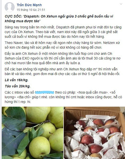 Chàng trai quảng cáo bán hoa quả cực chất trên group sinh viên Ngoại thương, các mẹ các chị vào mà học tập! - Ảnh 4.