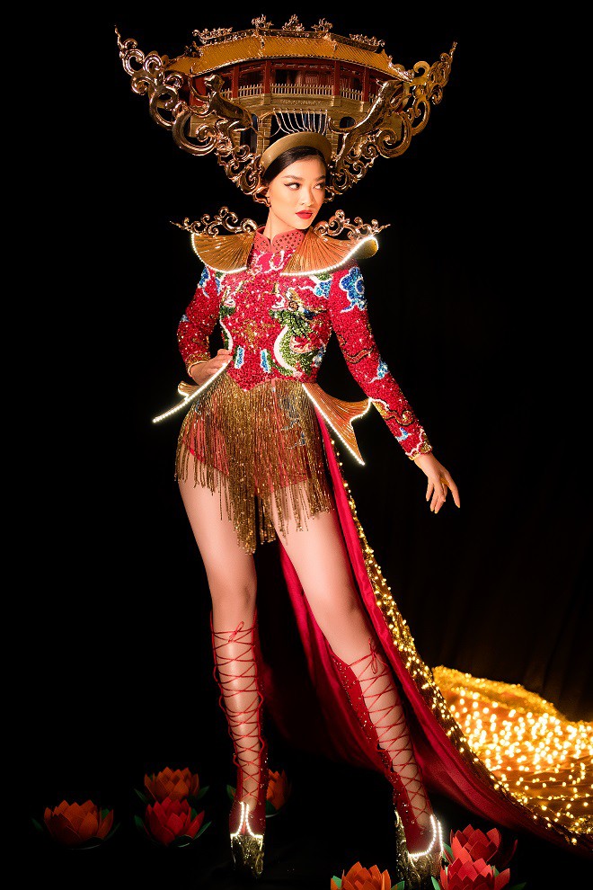 Quốc phục đính 2.000 đèn led của Á hậu Kiều Loan sẽ tranh tài tại Hoa hậu Hòa bình thế giới  - Ảnh 3.