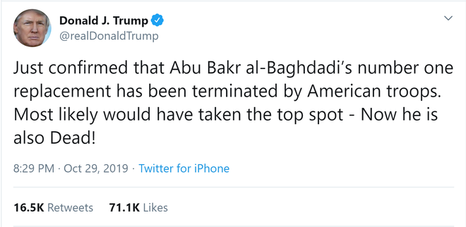 4 ngày sau tuyên bố của TT Trump: IS chính thức xác nhận thủ lĩnh Baghdadi đã chết, cảnh cáo Mỹ chớ vội mừng - Ảnh 2.