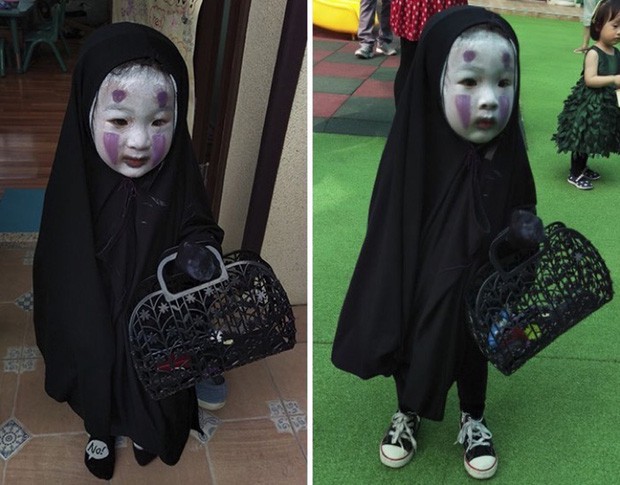 Cô bé Vô Diện năm nào giờ đã lớn bổng, tiếp tục tái xuất với màn hóa trang Halloween cực độc - Ảnh 1.