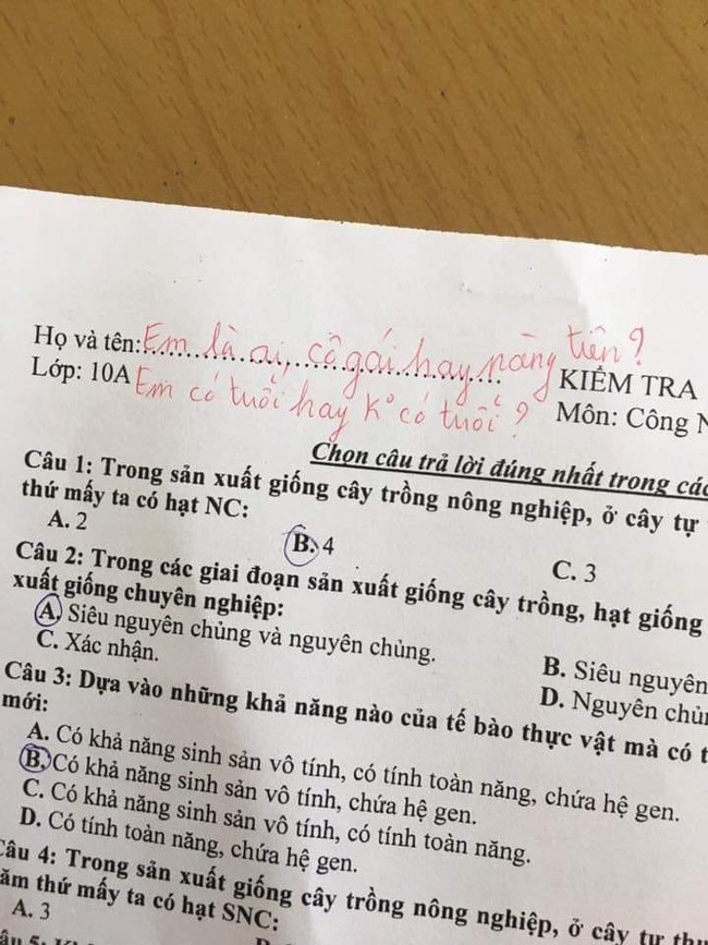 Học sinh quên ghi tên trong bài kiểm tra, thầy giáo lại nhắc khéo bằng dòng thơ ngọt ngào khiến dân mạng thả “triệu like” - Ảnh 1.