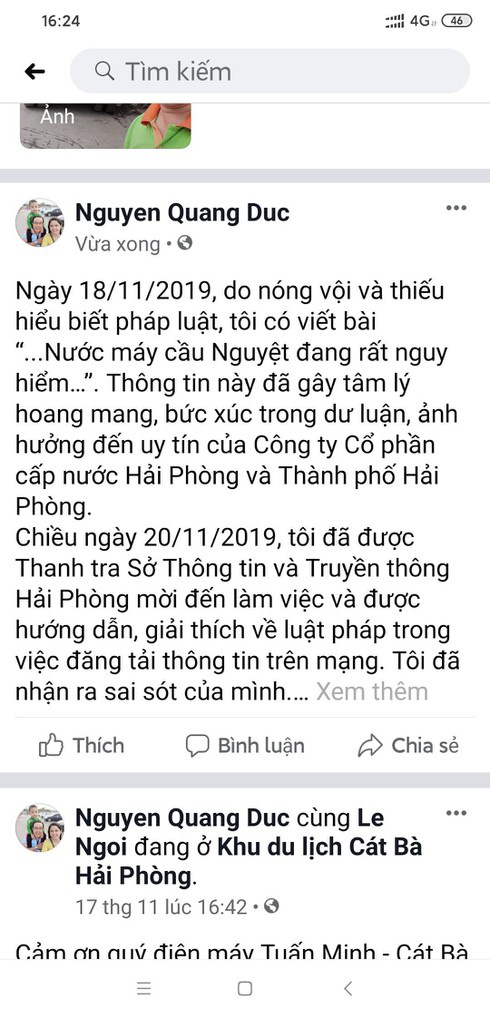 Xử lý người tung tin nước máy cầu Nguyệt đang rất nguy hiểm” trên mạng xã hội - Ảnh 1.