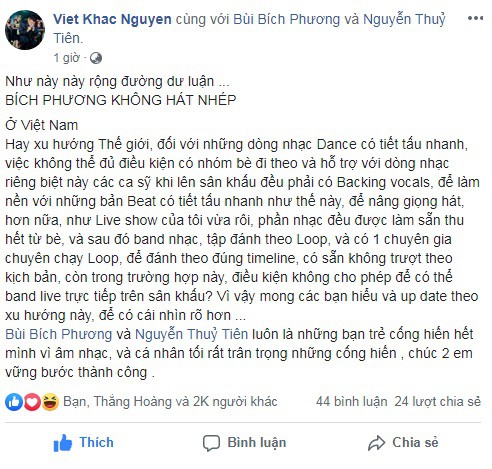 Khắc Việt khẳng định Bích Phương không hát nhép - Ảnh 1.