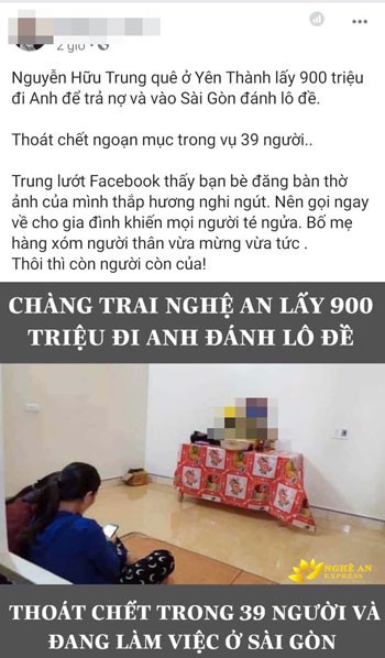 Đề nghị công an điều tra thông tin bịa đặt 1 lao động sang Anh thoát chết nhờ mang 900 triệu đi đánh đề - Ảnh 1.