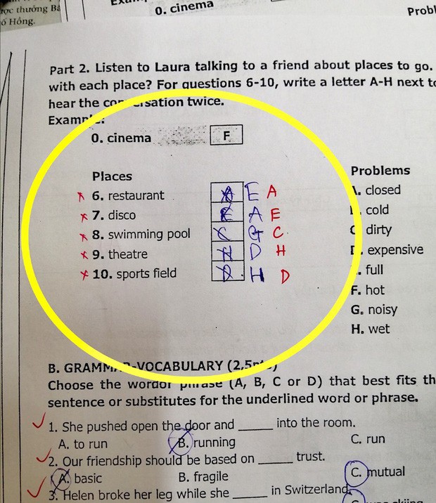 Đánh trắc nghiệm đúng hết rồi sửa lại thành sai, nam sinh nhận lấy cú đắng trong bài kiểm tra - Ảnh 1.