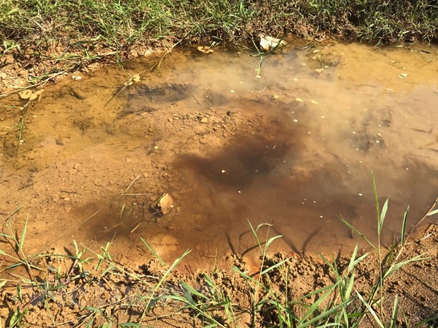 Cận cảnh bùn thải nghi nhiễm dầu tại cửa súc xả bể chứa sông Đà - Ảnh 6.