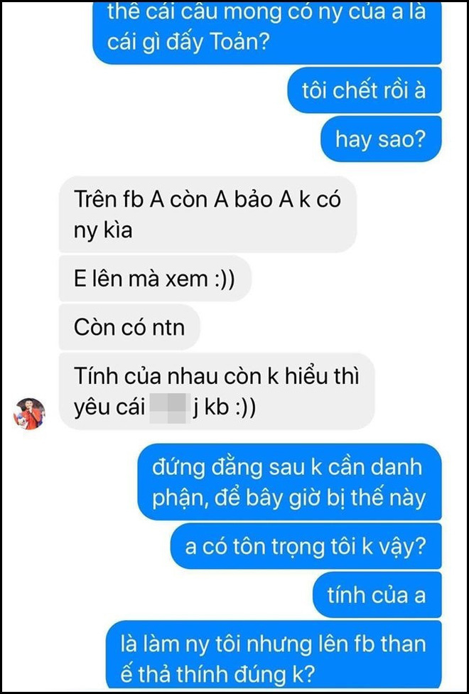 Thủ môn Văn Toản bị tố bắt cá hai tay, còn gửi tin nhắn thách thức người yêu cũ: Em bị cắm sừng rồi đấy, haha - Ảnh 5.