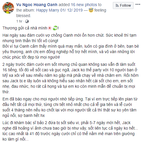 Á hậu Hoàng Oanh lần đầu chia sẻ cảm xúc sau hôn lễ trong mơ cùng ông xã người Mỹ điển trai, nhớ nhất câu nói này từ mẹ chồng - Ảnh 1.