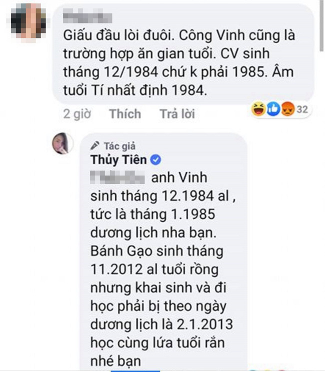 Công Vinh bị mỉa mai chuyện khai gian tuổi, Thủy Tiên xù lông đáp trả bảo vệ chồng - Ảnh 2.