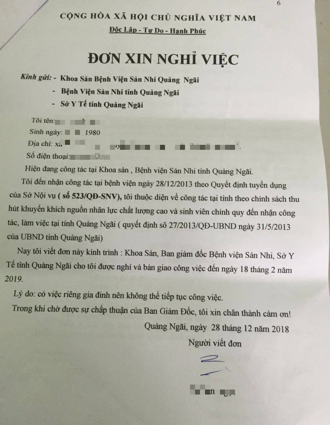 Sự thật lá đơn được cho là của BS ở Quảng Ngãi xin nghỉ việc để ủng hộ Hoàng Công Lương - Ảnh 1.