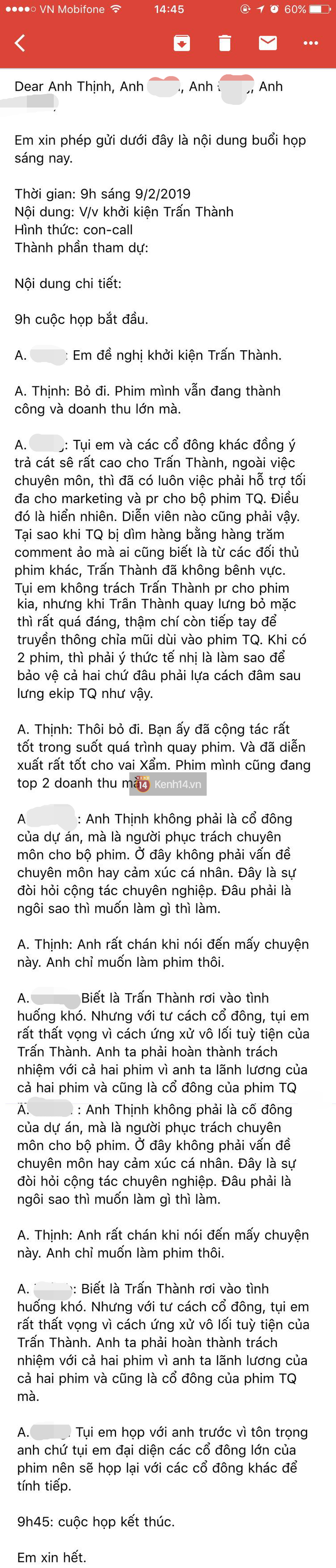 Rộ tin các cổ đông Trạng Quỳnh quyết khởi kiện Trấn Thành dù đạo diễn Đức Thịnh can ngăn - Ảnh 2.