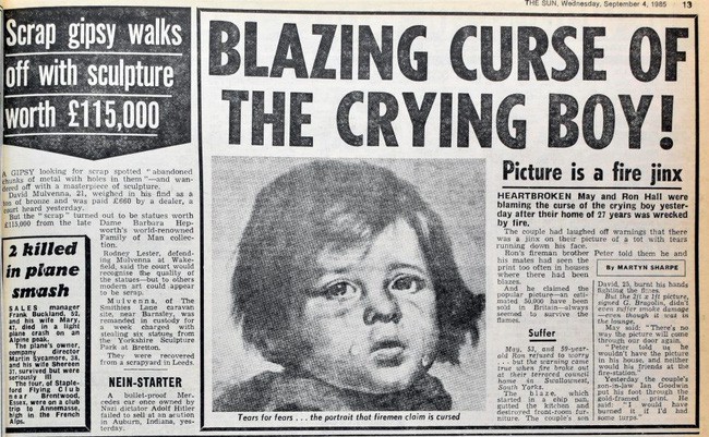 Sự thật về lời nguyền bí ẩn của bức tranh Cậu bé khóc trong hàng loạt vụ hỏa hoạn khiến nhiều người phải rùng mình - Ảnh 2.