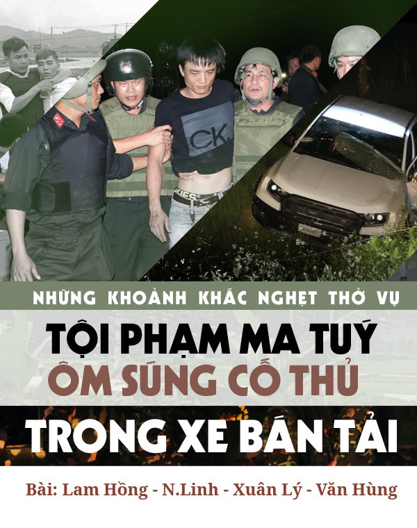 Những khoảnh khắc nghẹt thở vụ tội phạm ma tuý ôm súng cố thủ trong xe bán tải - Ảnh 2.