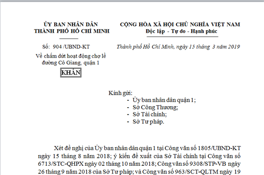 TPHCM ra công văn khẩn, xóa chợ tạm Cô Giang - Ảnh 1.