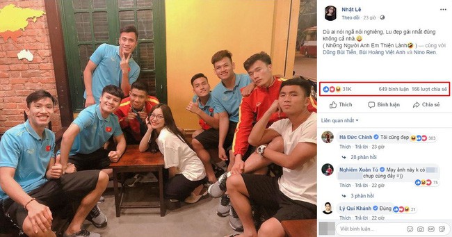 Mặc thị phi bủa vây, bạn gái Quang Hải vẫn khiến dân mạng trầm trồ vì bức ảnh chụp chung với dàn trai đẹp U23 - Ảnh 1.