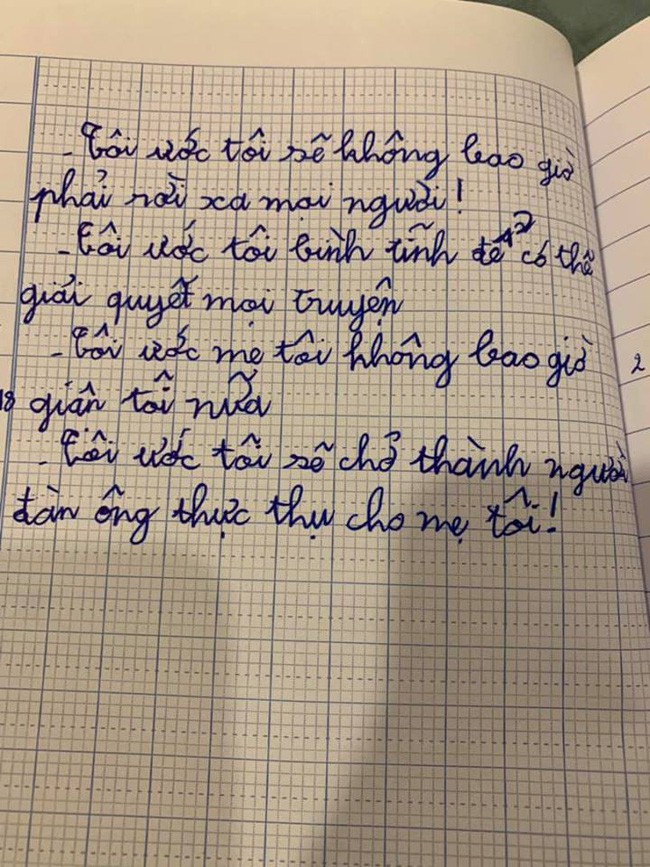 Lỡ viết hai chữ bố mẹ rồi lại gạch đi vì nhận ra một điều - nhật ký của con trai Vân Hugo khiến nhiều người cảm động - Ảnh 1.