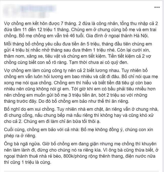 Ăn chung 1 bữa tối đưa 3 triệu vẫn bị bố chồng ý kiến, nàng dâu hiến kế cho chồng khiến ông ngã ngửa - Ảnh 1.