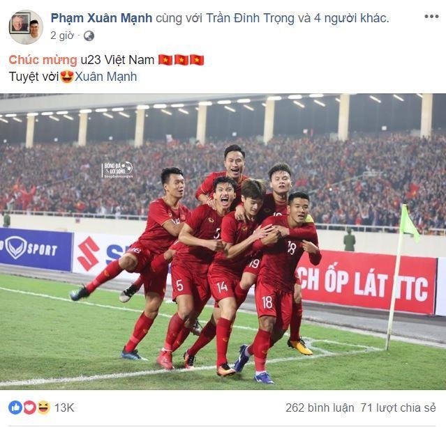 Dàn sao bóng đá Việt lên mạng chung vui sau chiến thắng vô tiền khoáng hậu - Ảnh 7.