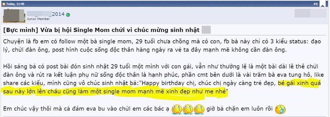 Đăng lời chúc sinh nhật dành cho một mẹ đơn thân, thanh niên bị chị em xúm vào chửi vì tội tiên tri gở mồm - Ảnh 1.