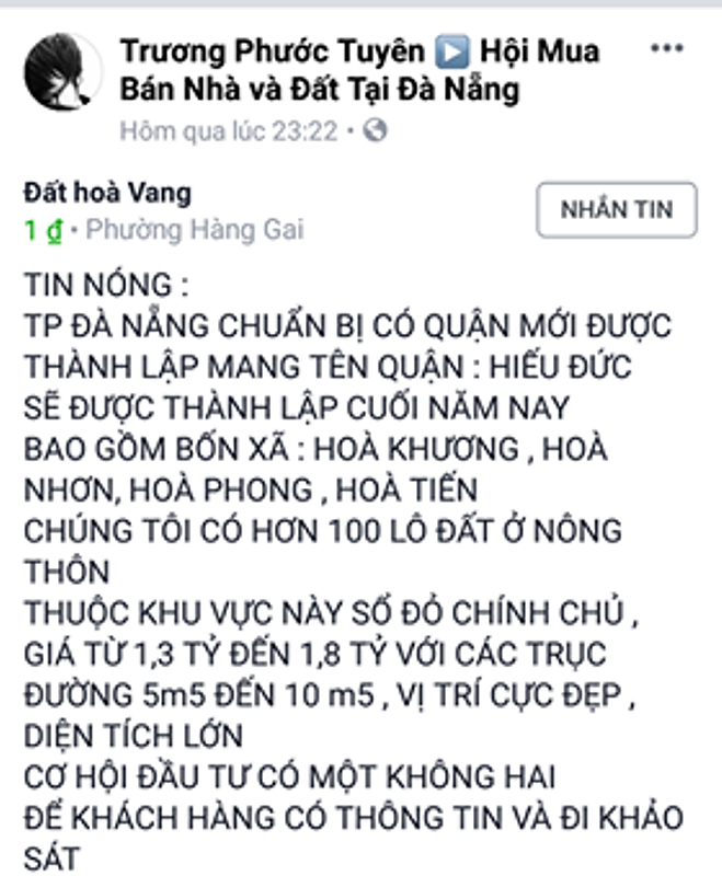Vụ cò đất tung tin Đà Nẵng lập quận mới: Sở Nội vụ lên tiếng - Ảnh 3.