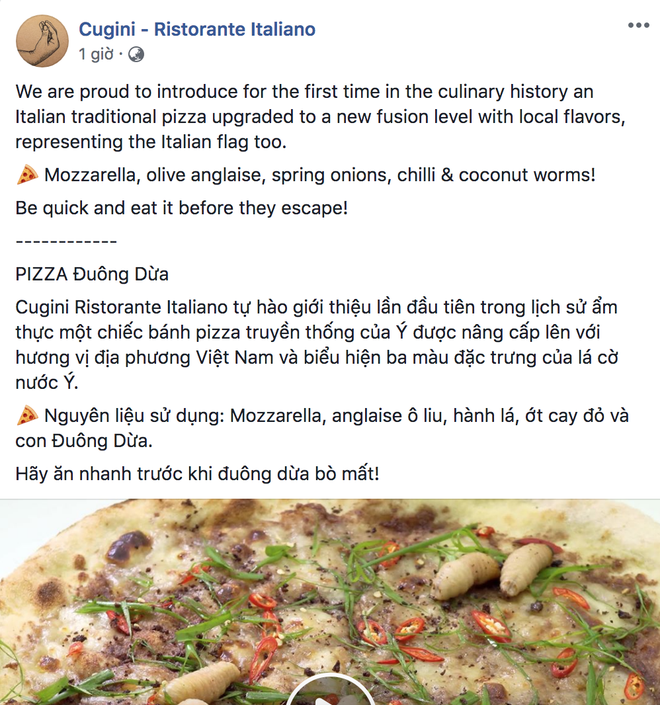 Chuyện quái gì cũng có thể xảy ra: Hà Nội xuất hiện pizza đuông dừa bò lổm ngổm gây bàng hoàng - Ảnh 2.