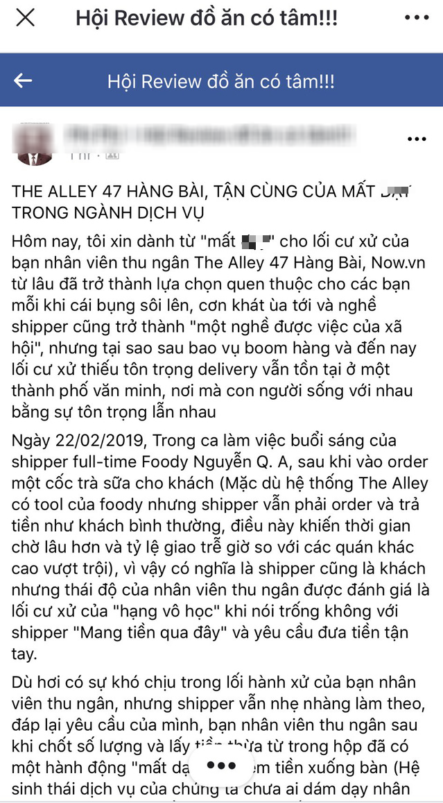 Sau vụ trà sữa The Alley bị tố coi thường shipper, nữ thu ngân kiêm cửa hàng trưởng bị cách chức, chuyển làm nhân viên vệ sinh? - Ảnh 2.