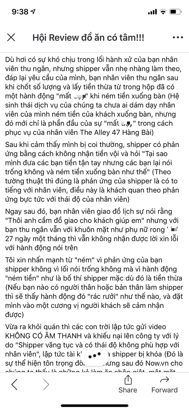 Sau vụ trà sữa The Alley bị tố coi thường shipper, nữ thu ngân kiêm cửa hàng trưởng bị cách chức, chuyển làm nhân viên vệ sinh? - Ảnh 3.