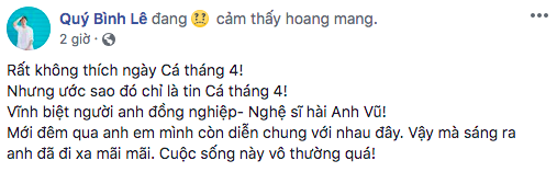 Nghệ sĩ trong nước bàng hoàng khi biết tin danh hài Anh Vũ đi lưu diễn, đột ngột qua đời tại Mỹ - Ảnh 7.