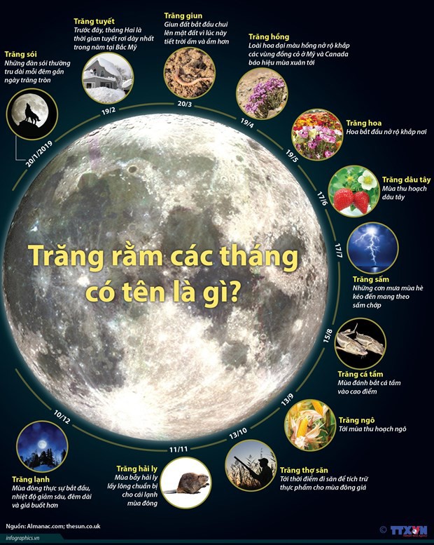 [Infographics] Bạn có biết tên gọi của trăng rằm trong từng tháng? - Ảnh 1.