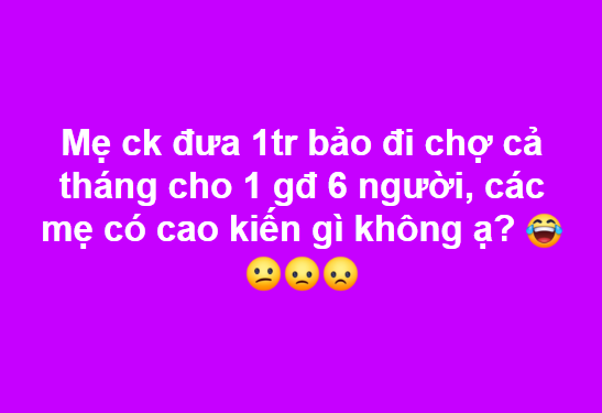 Mẹ chồng đưa một triệu bắt mua đồ ăn cả tháng cho nhà 6 người, các cao nhân chỉ dẫn thực đơn siêu chất - Ảnh 1.