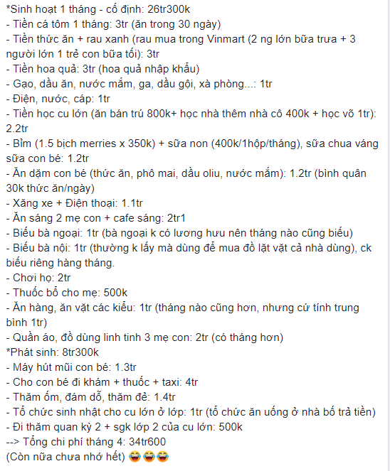 Bảng chi tiêu gần 35 triệu/tháng của gia đình 2 con nhỏ khiến chị em bĩu môi chê hoang, chủ nhân đáp trả cực gắt - Ảnh 2.