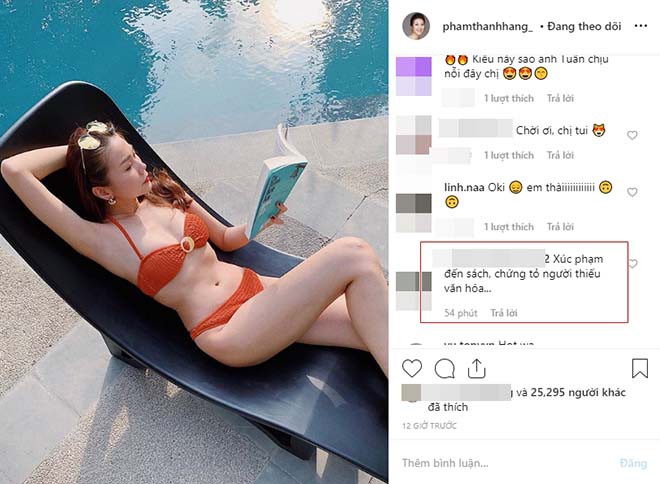 Thanh Hằng bị chê thiếu văn hóa vì mặc bikini đọc sách - Ảnh 1.