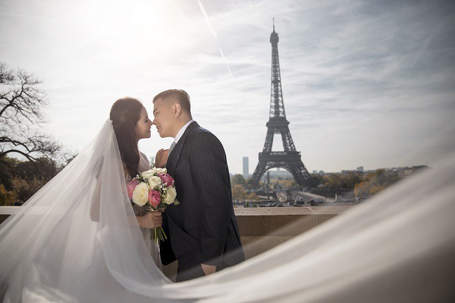Đạo diễn Cua lại vợ bầu tung ảnh cưới lãng mạn ở Pháp, kể chuyện tình 4 năm với bà xã - Ảnh 5.