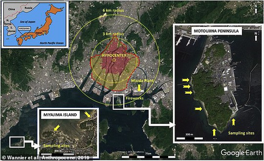 Cơn mưa thủy tinh đổ xuống bãi biển Hiroshima - Ảnh 1.