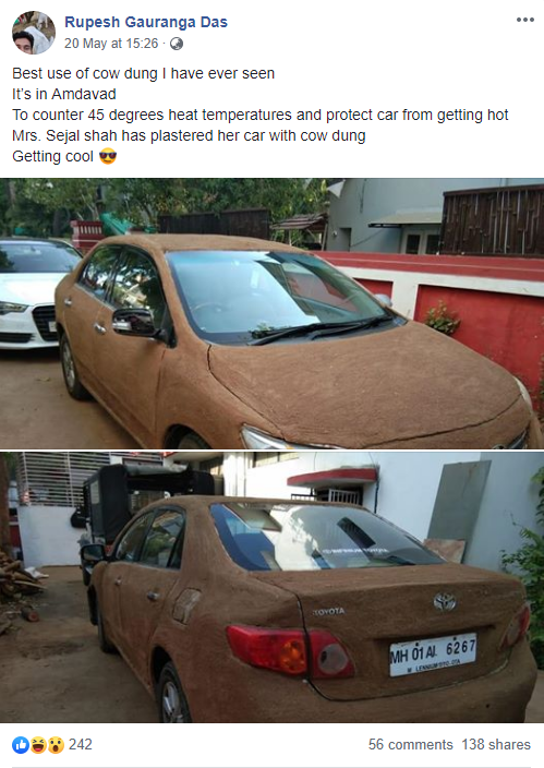 Internet Ấn Độ xôn xao vì chiếc xe nghi bọc phân bò để làm mát - Ảnh 1.