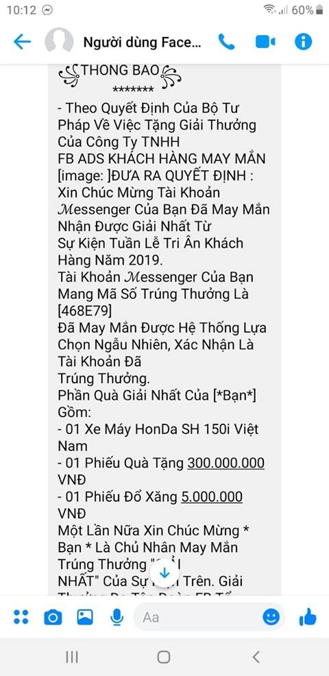 Trúng thưởng SH 150i, người dùng không thể ngờ thông tin lừa đảo được dựng lên quá chi tiết - Ảnh 1.