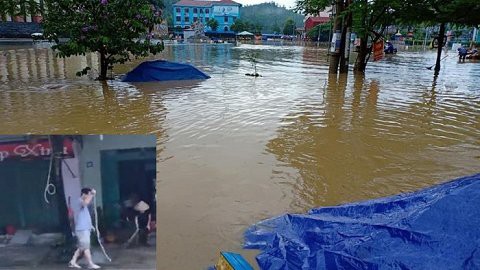 Mưa lớn gây ngập lụt TP Móng Cái, một người mất tích - Ảnh 3.