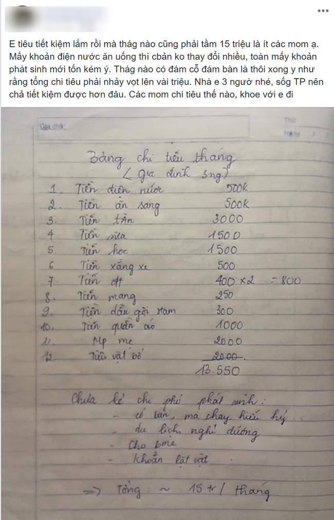 Khoe bảng chi tiêu tiết kiệm lắm rồi, mẹ trẻ lại bị chị em lôi ra chất vấn 3 khoản tiêu hoang bất thường - Ảnh 1.