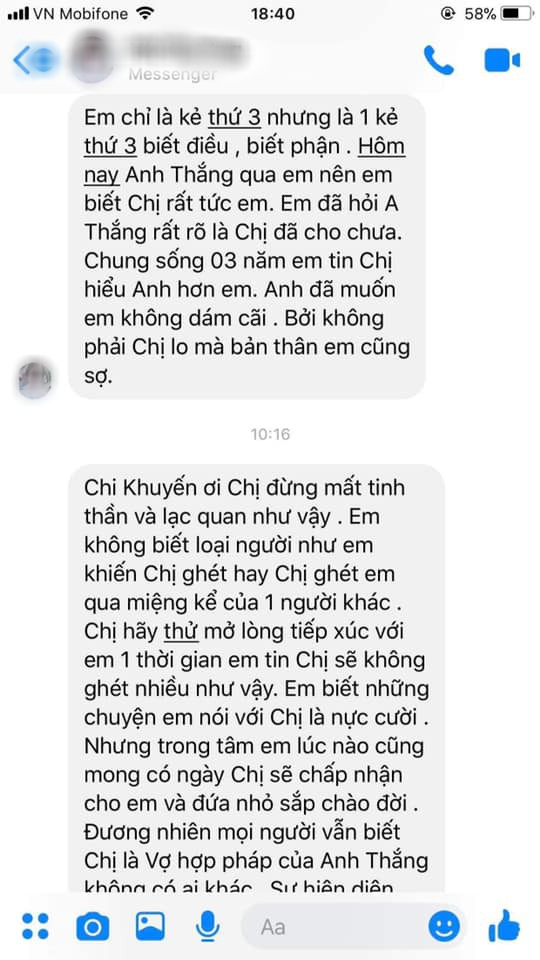 Sốc trước luận điệu của bồ nhí thương lượng với vợ nhân tình: Đời có nhân quả, chị đừng ghét em, hãy về sống chung để con có bố - Ảnh 2.