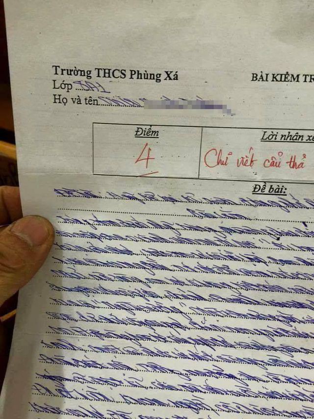 Làm bài kiểm tra chữ xấu hơn gà bới, cô giáo phê một câu cực đắt khiến học sinh phải tự thấy xấu hổ - Ảnh 2.