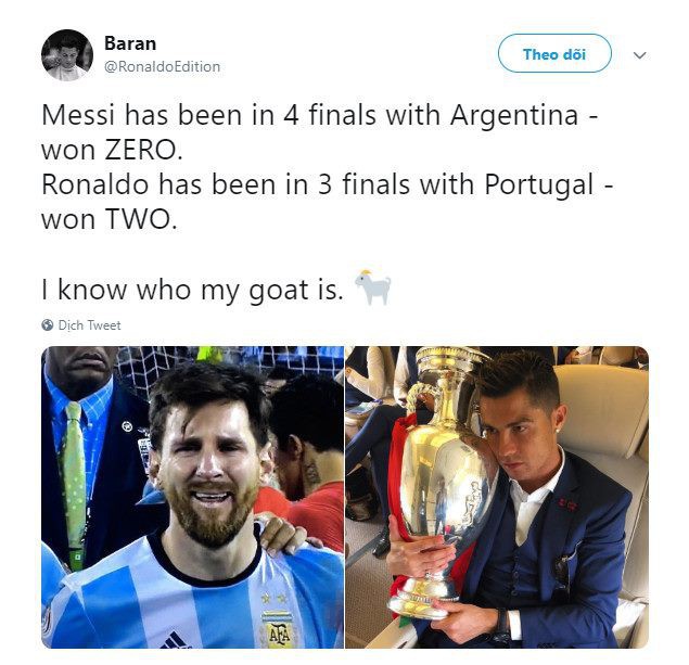 Messi bị troll không thương tiếc trên mạng xã hội sau khi Ronaldo giành thêm danh hiệu với ĐT Bồ Đào Nha - Ảnh 3.