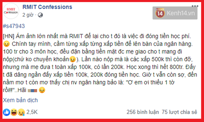 Sinh viên RMIT gây bão với chuyện khoe độ giàu có khi đóng học phí: Cầm 100 triệu ra ngân hàng, nằm mơ cũng ám ảnh - Ảnh 1.