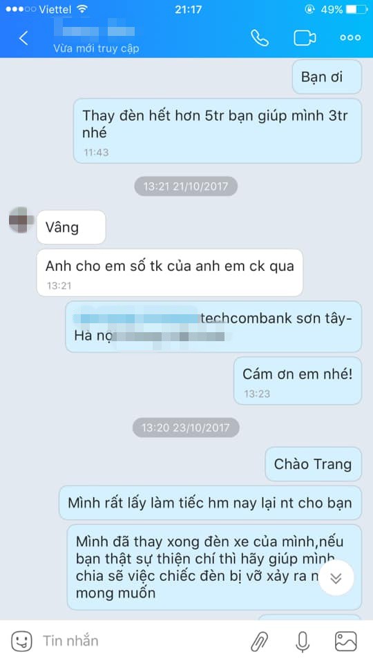 Lùi xe gây tai nạn, nữ tài xế hứa đền bù nhưng 2 năm rồi vẫn biệt tăm, người bị hại tung dòng tin nhắn cuối - Ảnh 2.