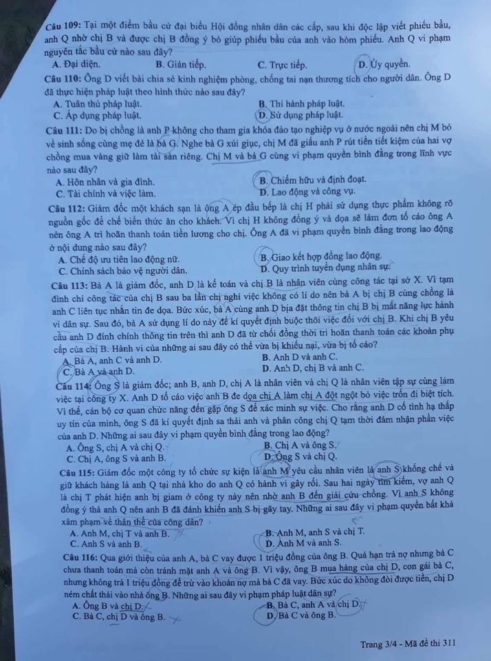Cập nhật gợi ý đáp án môn Giáo Dục Công Dân THPT Quốc gia 2019 - Ảnh 31. Cập nhật gợi ý đáp án môn Giáo Dục Công Dân THPT Quốc gia 2019 - Ảnh 31.