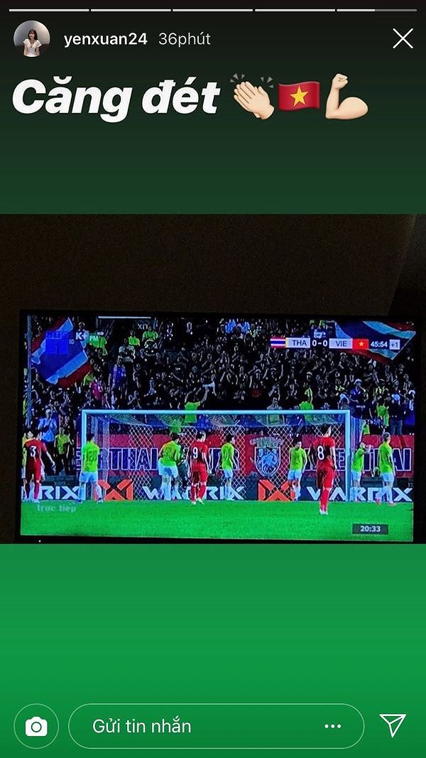 Tuyển Việt Nam thắng Thái Lan, bạn gái hotgirl của Lâm Tây nói gì? - Ảnh 1. Tuyển Việt Nam thắng Thái Lan, bạn gái hotgirl của Lâm Tây nói gì? - Ảnh 1.