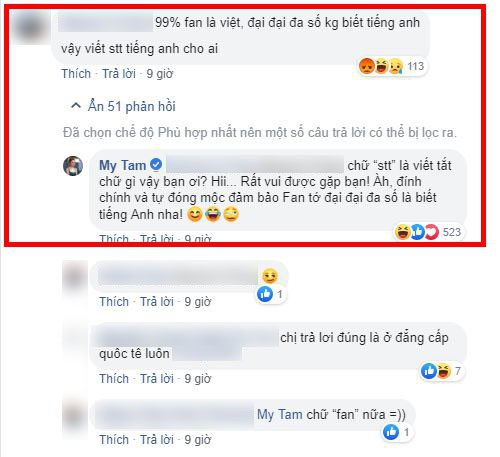 Bị soi viết status bằng tiếng Anh trong khi fan toàn người Việt, Mỹ Tâm đáp trả đầy khí chất - Ảnh 2.